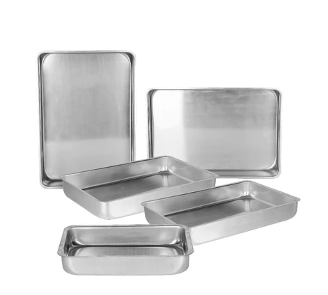 Conjunto de assadeiras retangulares de aço inoxidável